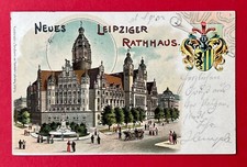 Litho AK LEIPZIG 1900 Neues Rathaus mit Wappen    ( 146796