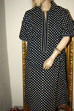 kittelett Schürze Kittel Kleiderschürze schwarz weiß RV Punkte BAUMWOLLE  50