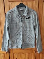 Damen Mädchen Jacke Crash one leicht grau kariert Gr. 164 S Y2K - guter Zustand