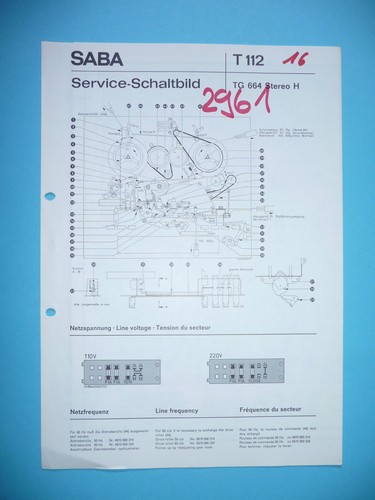 Service manual für saba - saba, tg