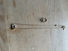 Swarovski Kette infinity doppelte Herzen  + gold + silber neu ohne OVP + Ring