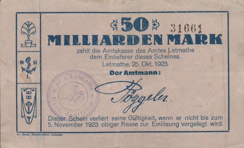 Letmathe amtskasse 50 - -,
