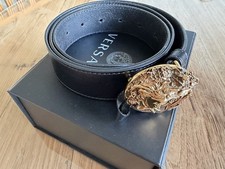 Original Versace Medusa Ledergürtel in der Farbe schwarz und Größe 90 mit Rech.