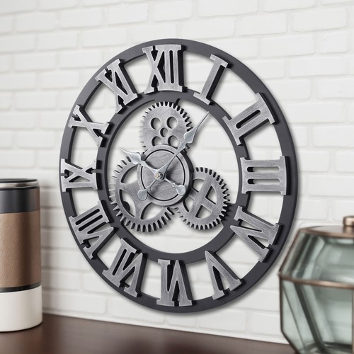 Wanduhr metall mdf retro - metall,