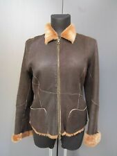 Guyfulop Leder Jacke echt Pelz braun Gr.44 (V4-73)