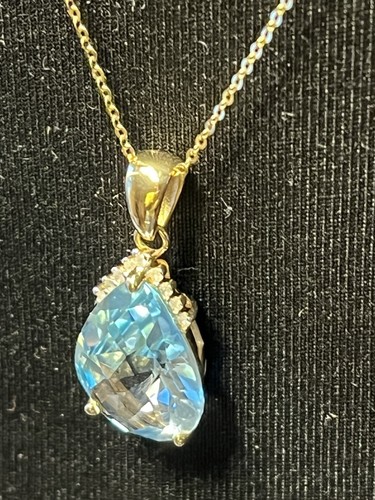 Goldkette blautopas mit - goldkette,