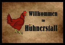 Fußmatte Schmutzfangmatte Willkommen im Hühnerstall F965