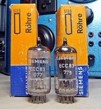 Konvolut 2x Röhre Siemens / Ei Yugoslavia ECC83 smooth plates ungebraucht / NOS