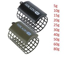 Mikado Feeder Korb Metall Futterkorb rund offen bleifreies Gewicht schwarz/olive