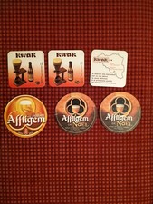 6 Bierdeckel Belgien, Kwak, Affligem