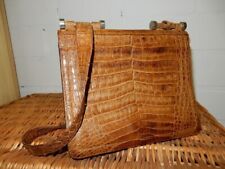 Lederhandtasche zeitlos elegante braune Schultertasche in Kroko-Optik top