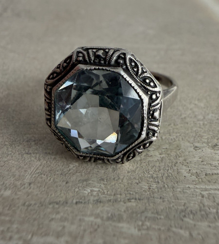 Antiker ring mit - antiker, blauem