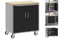 Werkzeugschrank Mit Rollen Und Abschließbar Schwarz 75x45x85 Cm Stahl