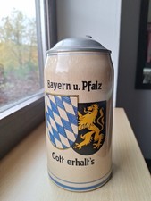 Seltener Bierkrug Zum Endspiel Bayern-Pfalz 19.3.1950