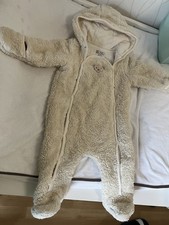 Steiff Baby Winter Overall Strampler, Weiß, Größe 68