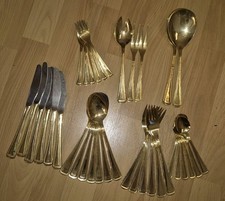 23/24 Karat vergoldetes Besteck Hartvergoldet  Solingen 36 Teile