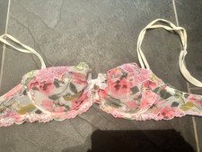 Lise Charmel BH Größe 75C Spitze Rosa Grün Blüten Büstenhalter Mit Schleife