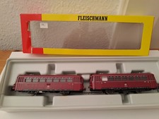Modelleisenbahn HO Großer Fleischmann Schienenbus mit Anhänger In OVP ntr.4400