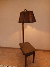 Antiker Holz Lesetisch Beistelltisch Kunst Lampe Regal Tisch Fernsehtisch 