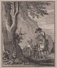 J. G. UNGER / J. W. MEIL  `RASTENDE FAMILIE´ HOLZSCHNITT AUS N. 2; SELTEN, 1779