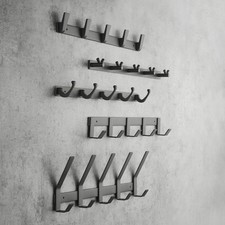 Kleiderhaken Hakenleiste Garderobenhaken Wandhaken schwarz 257 - 450 mm SOTECH