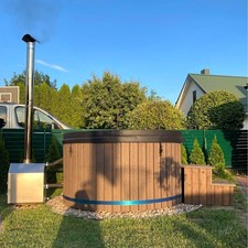 Badefass - Hot Tube - Gartenwhirlpool 200 cm, inkl. Holzofen