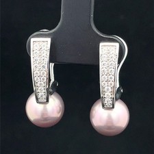 OHRCLIPSTECKER AUS 925/-SILBER RHODINIERT MIT MKP & ZIRKONIA SCHMUCKJAGD