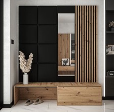 Garderoben-Set Enatena Schuhschrank mit Polsterpaneel 42x42 und Haken M24