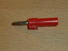 Vintage Bananenstecker, 4mm, Schraubanschluss, Länge: 47mm, rot