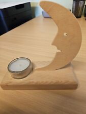 Mond als Teelichthalter aus Holz, Teelichthalter Holz 