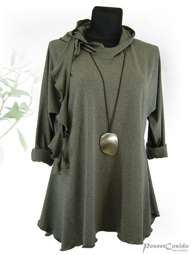 Lagenlook shirt tunika hoodie - lagenlook,