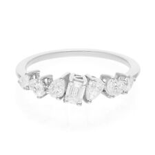 0.78 CT Natürlich Si / H Multi Form Diamantring 18k Solid Weiß Gold Hochzeit