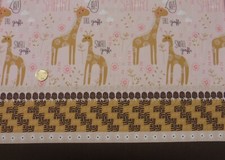 Gobi Kids Bordüre rosé Baumwoll-Jersey Hilco Bordürenstoff Kinderstoff 50 cm