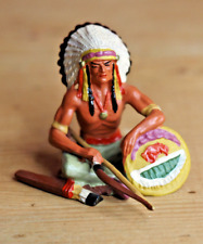 ELASTOLIN Figur 7cm (Karl May Serie) Häuptling sitzend mit Bogen (handbemalt)