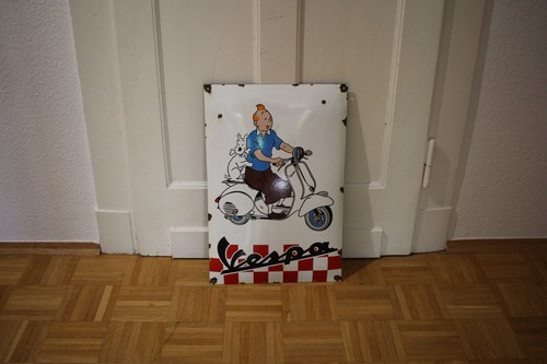 Emaille schild tim struppi - schild,