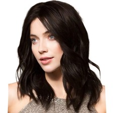 Echthaar Perücke Wig Schwarz