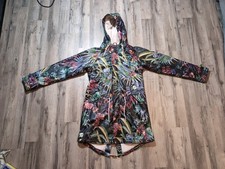 Derbe Regenjacke Gefüttert Damen Gr. 38 Blumen Bunt