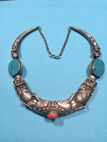 Silber drachen collier kette - silber,