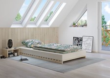 Niederflurbett metallfrei 100x200 Futon metallfrei Lattenrost Fichte unbehandelt