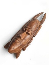 Tiki Maske Afrika Holz 30 cm Schnitzerei Vintage Wand Figur Skulptur Gesicht