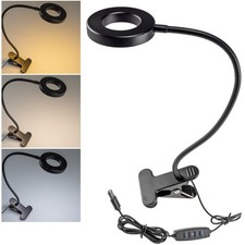Led Klemmleuchte dimmbar mit Schwanenhals 40cm 5W USB Tisch-Lese-Lampe-Leuchte