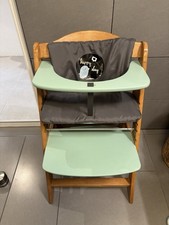 Baby Kinder Hochstuhl Holz Inkl Sitzkissen Türkis