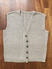 Schöne Herren Weste, Trachtenweste, handgestrickt, hellgrau, Gr. 50 / 52