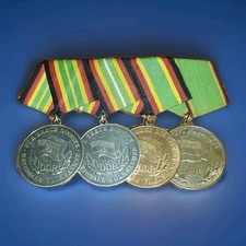 DDR NVA Medaillen 4er Ordenspange KVP 5 10 15 Jahre 2x 900er