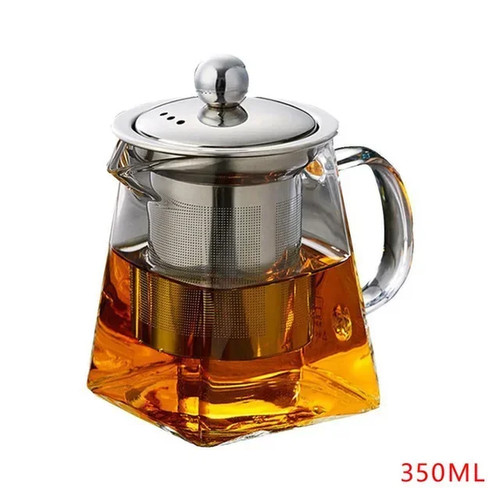 Glas teekanne edelstahl sieb - glas,