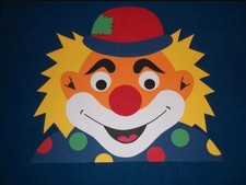 Fensterbild Tonkarton Clown