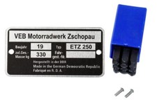Typenschild für MZ ETZ 250