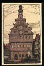 Steindruck-AK Esslingen a. N