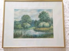 Dobbenteich Aquarell Original v. Walter Günther 1965 signiert und gerahmt