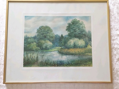 Dobbenteich aquarell original - aquarell,
